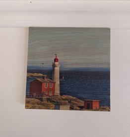 Solid Maple Wood Coaster #480  - Lighthouse