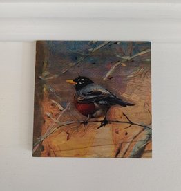 Solid Maple Wood Coaster #804  - Robin