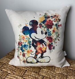 Mickey with Flowers Pillow