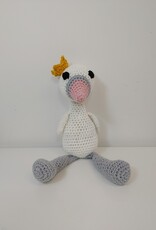 Crocheted Medium Stuffie - Swan w/crown