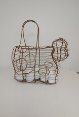 Wire Cow Egg Basket w/eggs