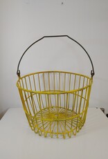 Vintage Yellow Wire Egg Basket