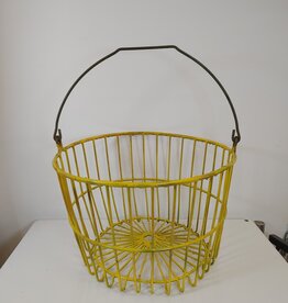 Vintage Yellow Wire Egg Basket