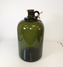 Vintage Green 2 Gallon Dominion Glass Jug w/fingerhold