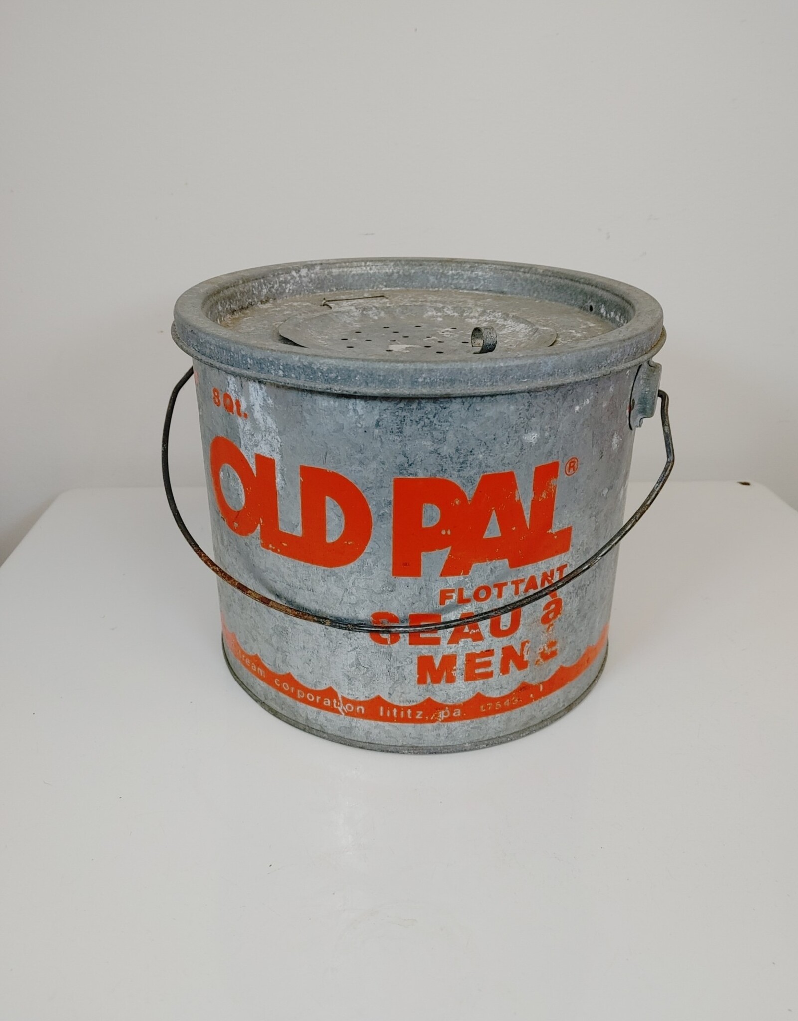 Vintage Woodstream Old Pal Floating Minnow Bucket-Galvanized