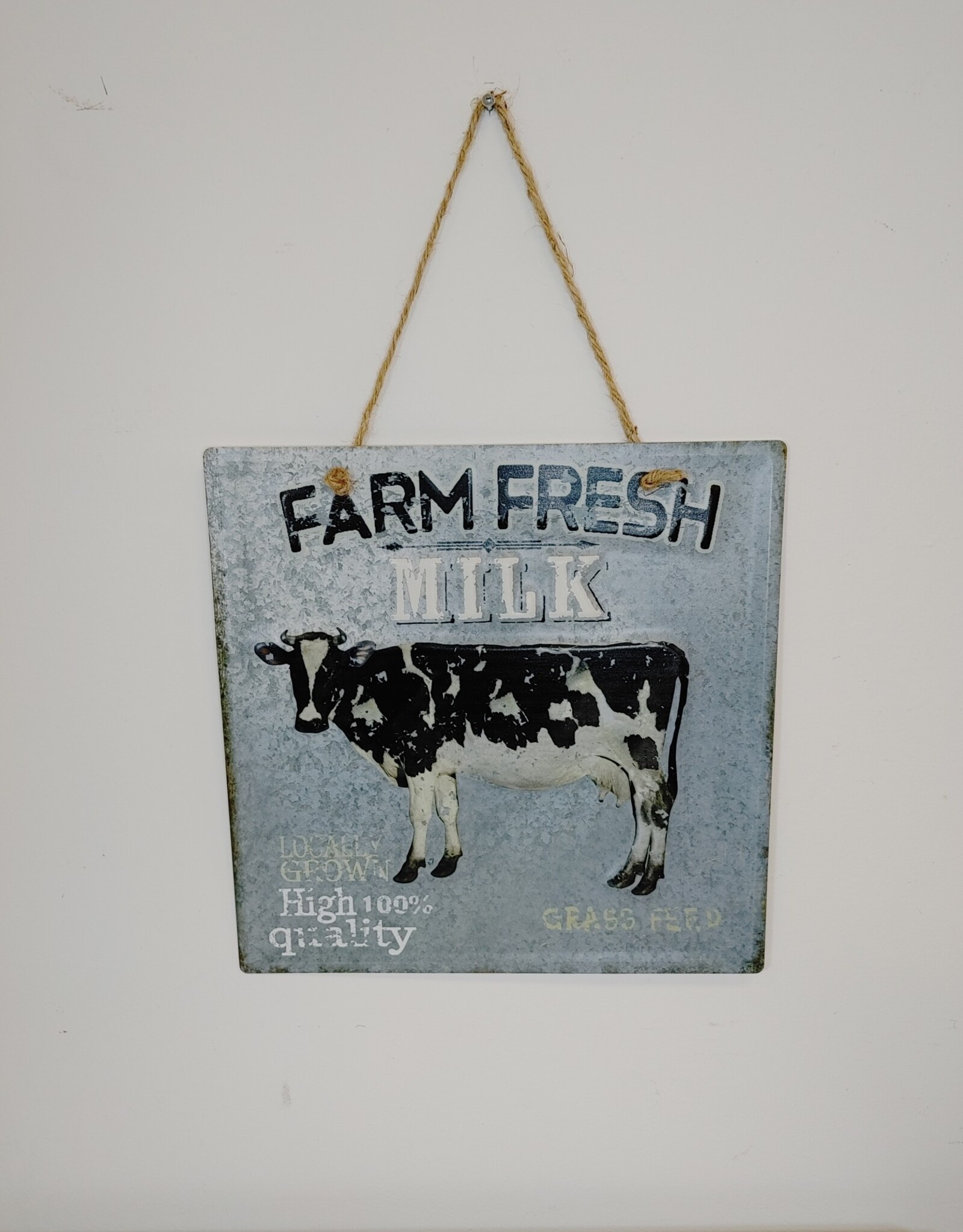 Farm Fresh Milk Metal Cow Sign