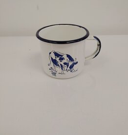 Vintage Enamel Cow Mug - Poland