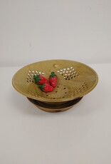 Stoneware Berry Bowl - strainer w/drip plate attached