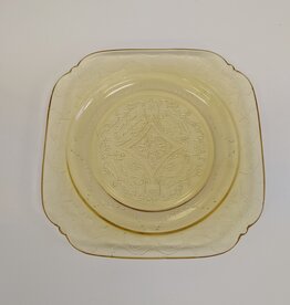Federal Glass Madrid Amber Yellow Depression Glass Plate 7.5"
