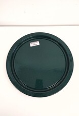 Dark Green Speckled Enamelware Round Tray - 13.25"