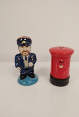 Vintage British Postman & Mailbox Salt & Pepper Shakers