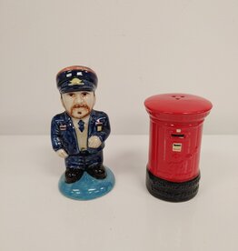 Vintage British Postman & Mailbox Salt & Pepper Shakers