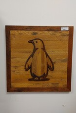 Reclaimed Wood Wall Art - Rustic Penguin