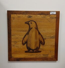 Reclaimed Wood Wall Art - Rustic Penguin