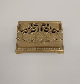 Vintage Brass Sunflower Postage Stamp Dispenser