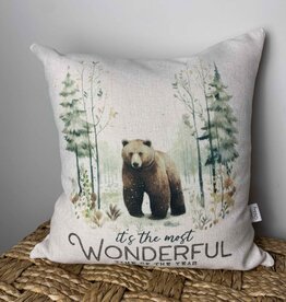 Winter Woods Bear Pillow
