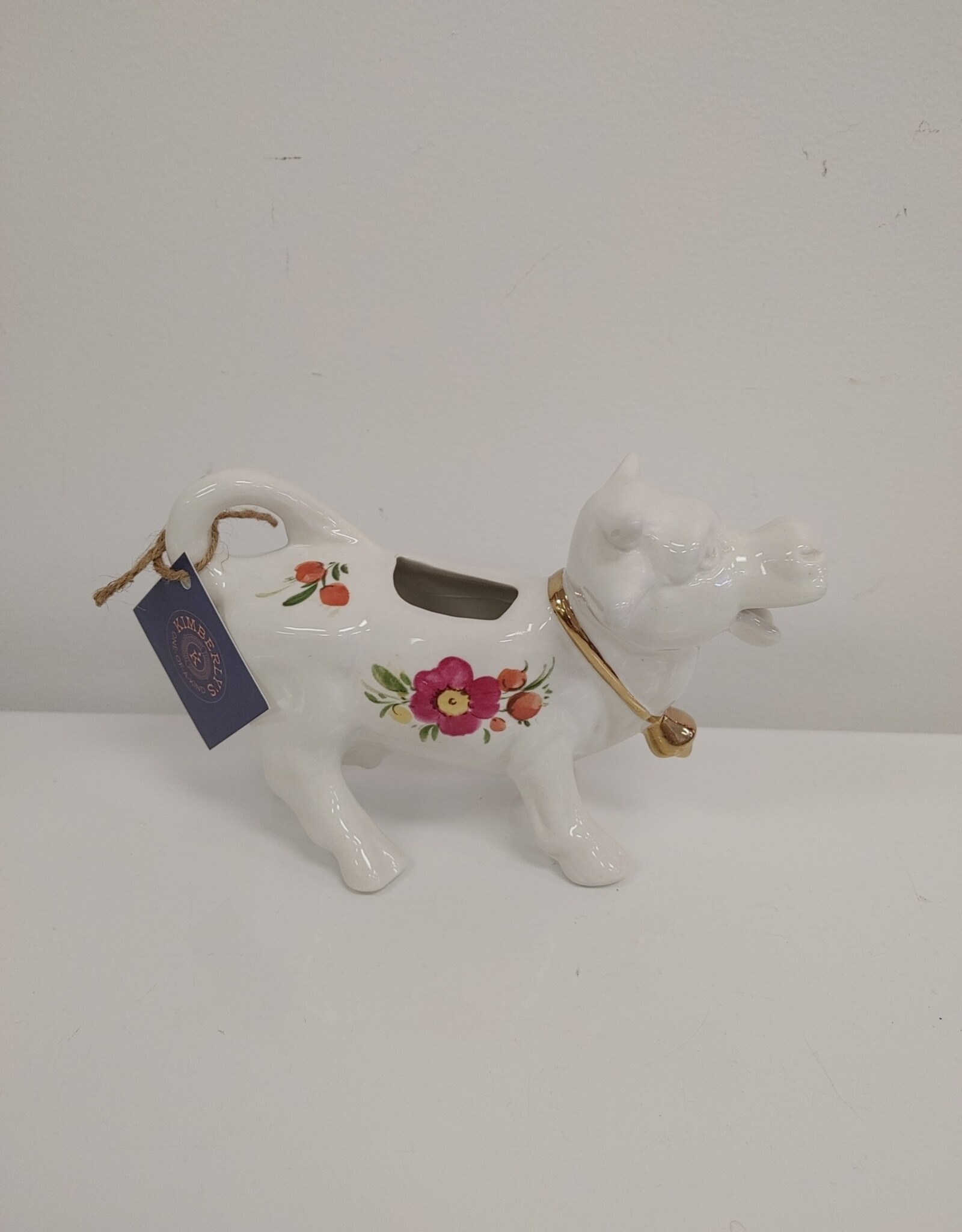 Cow Creamer w/flowers - made in England