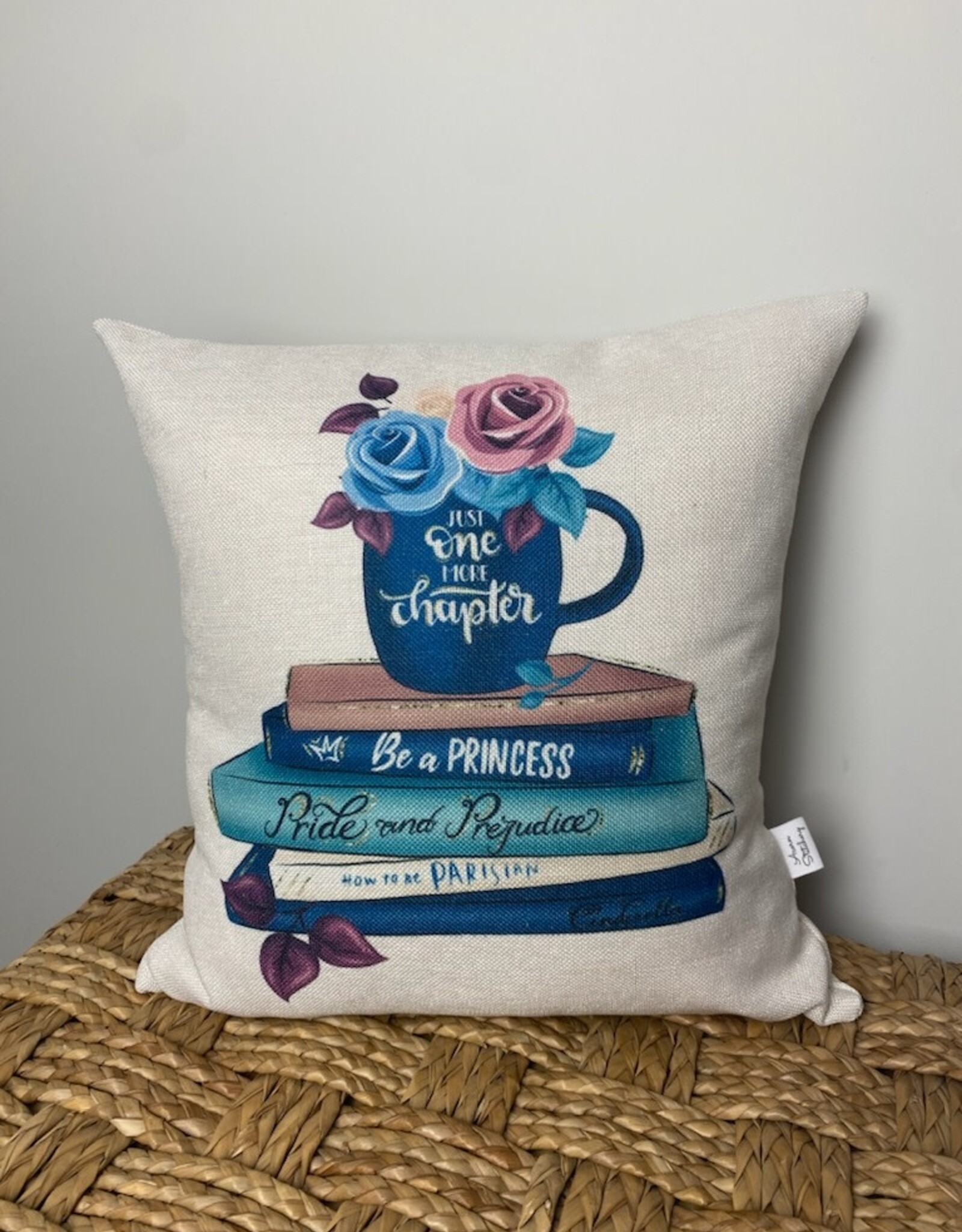 One More Chapter (blue books) Pillow