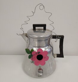 Whimsical Coffee Pot Birdhouse
