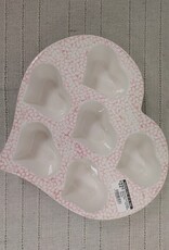 Stoneware Heart Shaped Baking Dish - Pink White Sponge