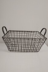 Brown Metal Wire Basket w/handles
