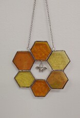 Stained Glass Honey Bee Comb