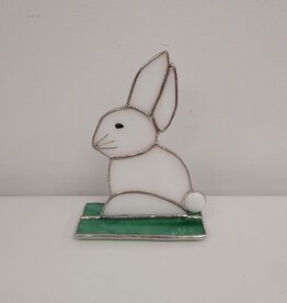 Stained Glass Bunny - white