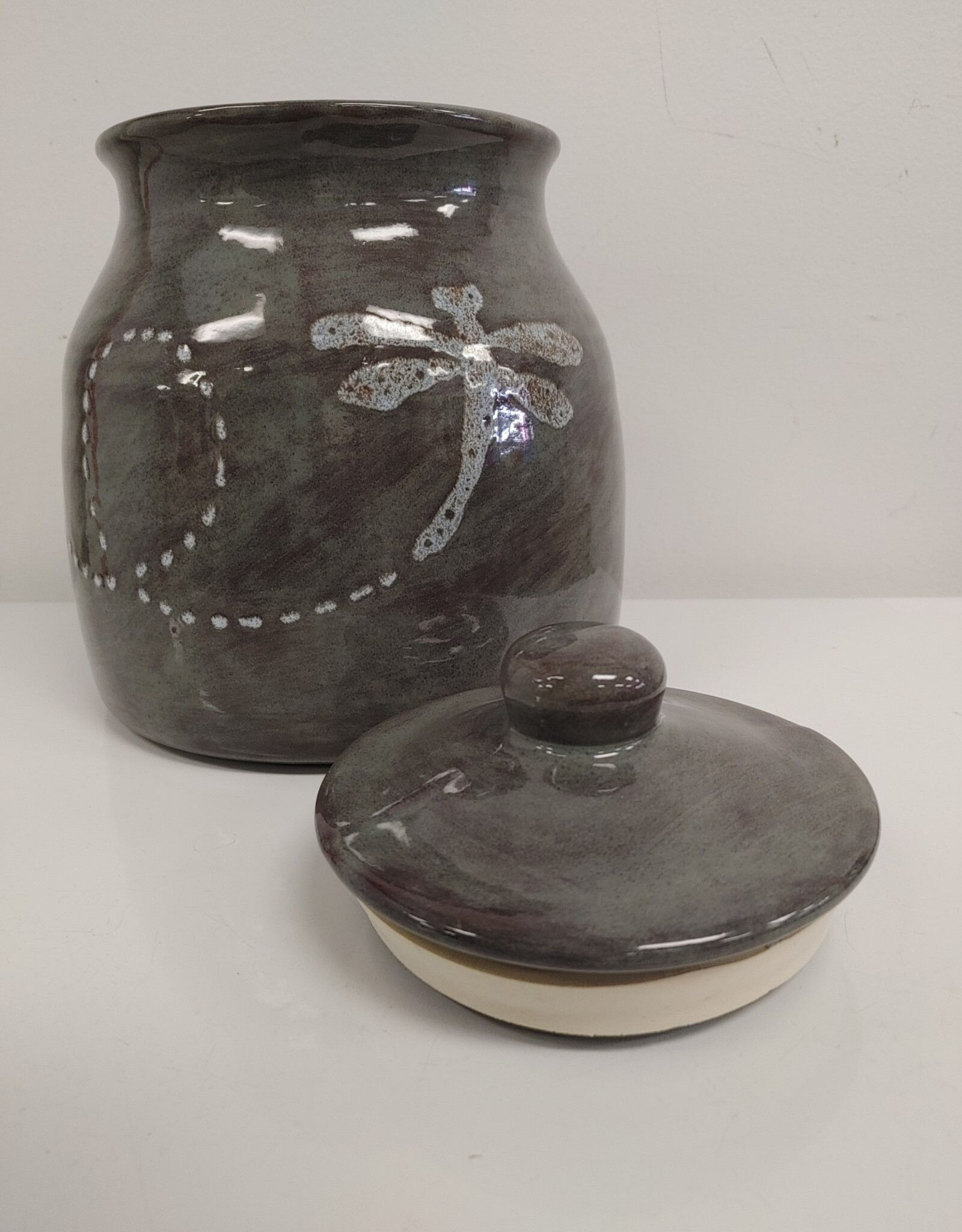 Clayworks & Candles Dragonfly Cookie Jar - D111