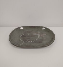 Clayworks & Candles Dragonfly Oblong Platter -D213