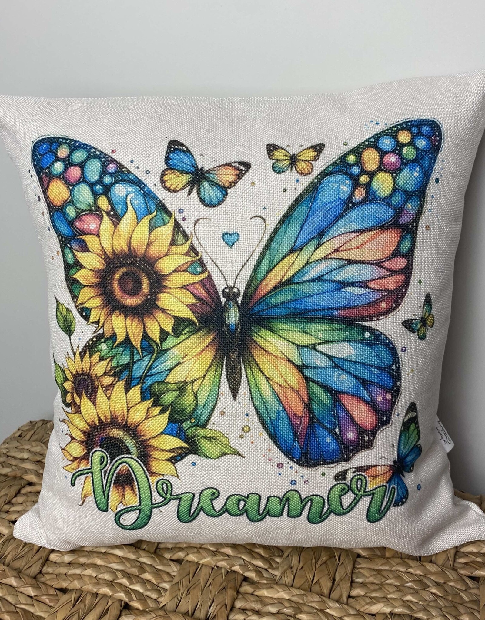 Dreamer Colourful Butterfly Pillow