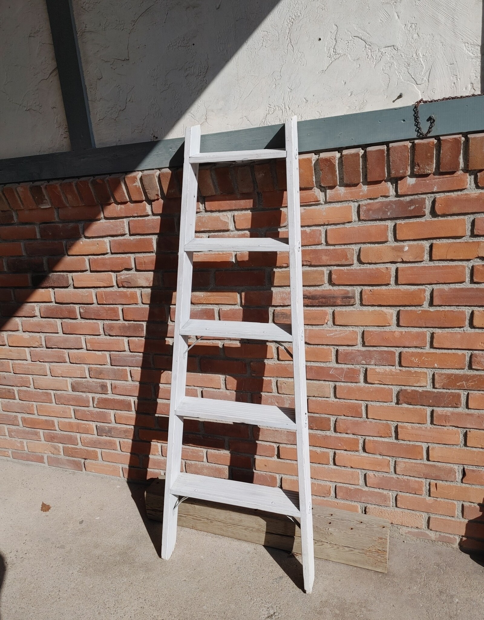 Vintage White Painted Ladder