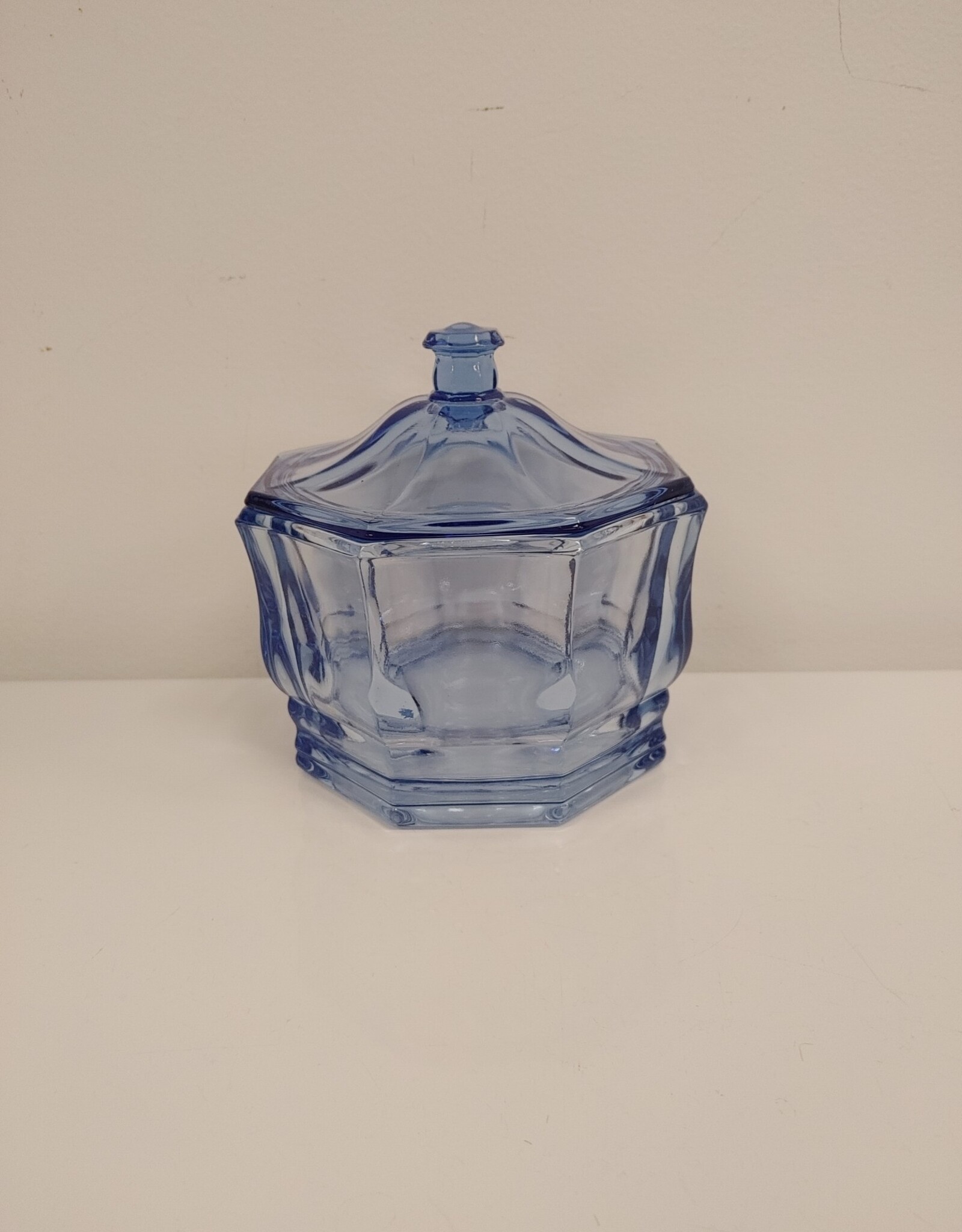 Vintage Indiana Glass Concord Pastel Blue Candy Dish w/ lid