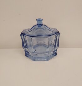 Vintage Indiana Glass Concord Pastel Blue Candy Dish w/ lid