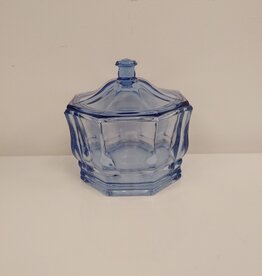 Vintage Indiana Glass Concord Pastel Blue Candy Dish w/ lid