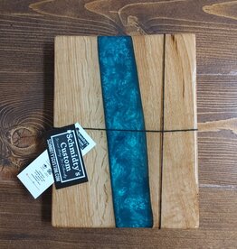 12" Wood & Epoxy Charcuterie Board - Teal