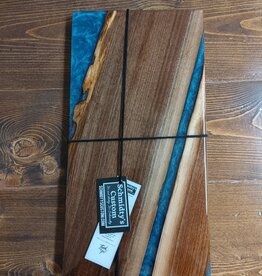 18" Wood & Epoxy Charcuterie Board - Blue