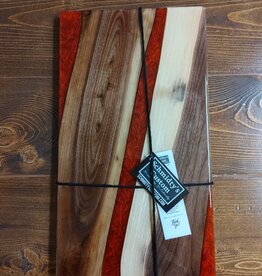 18" Wood & Epoxy Charcuterie Board - Red