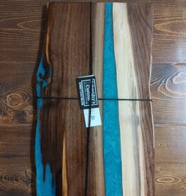 22" Wood & Epoxy Charcuterie Board - Teal