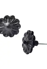Daisy Flower Knob Black