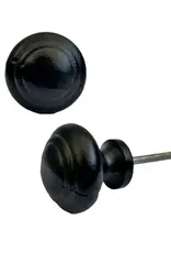 Solid Round Design Knob, Antique Black