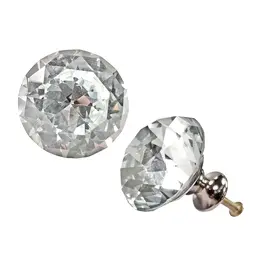 Princess Diamond Knob,Wht Gls,L