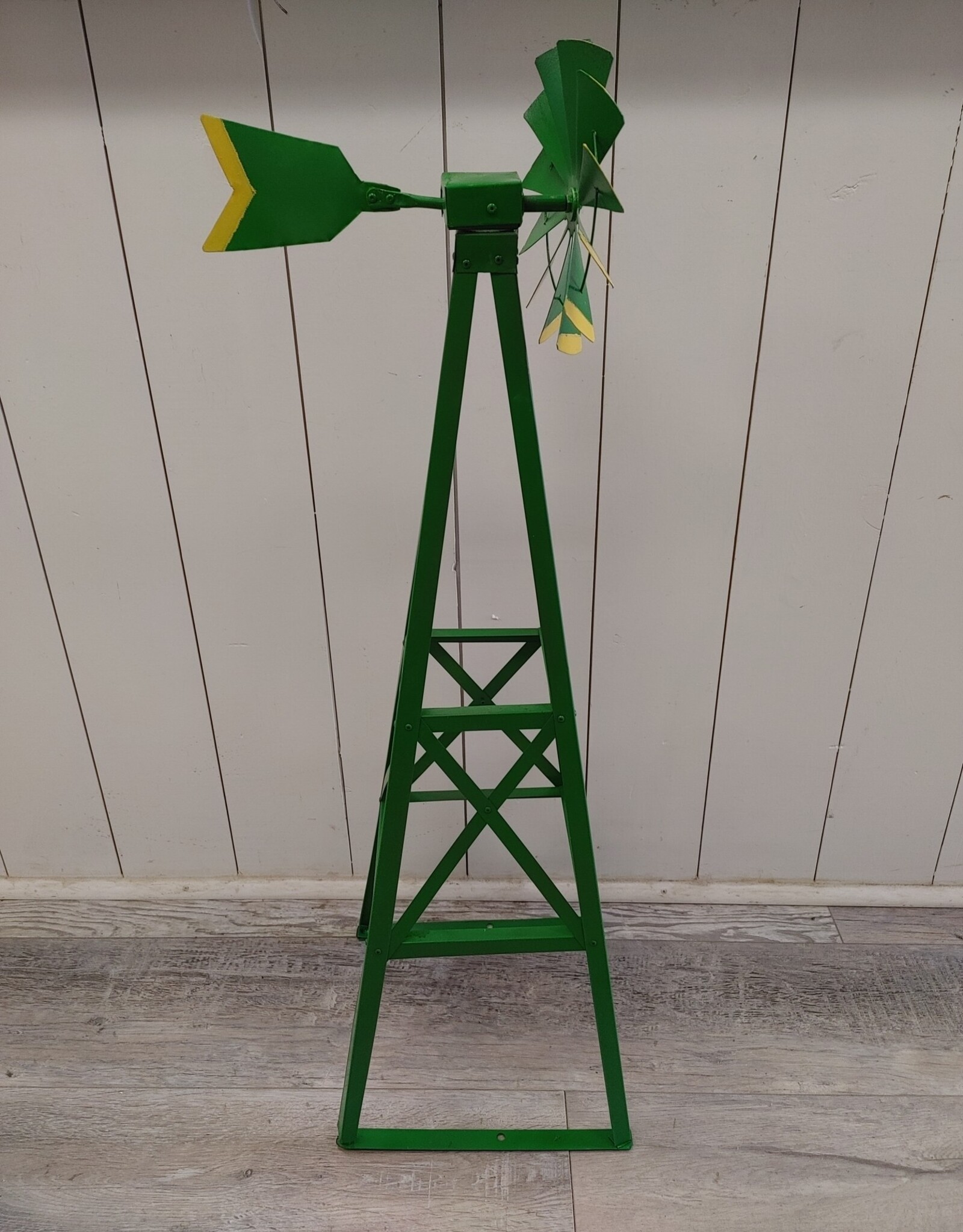 Ron White 33" Handmade Ornamental Windmill - green/yellow