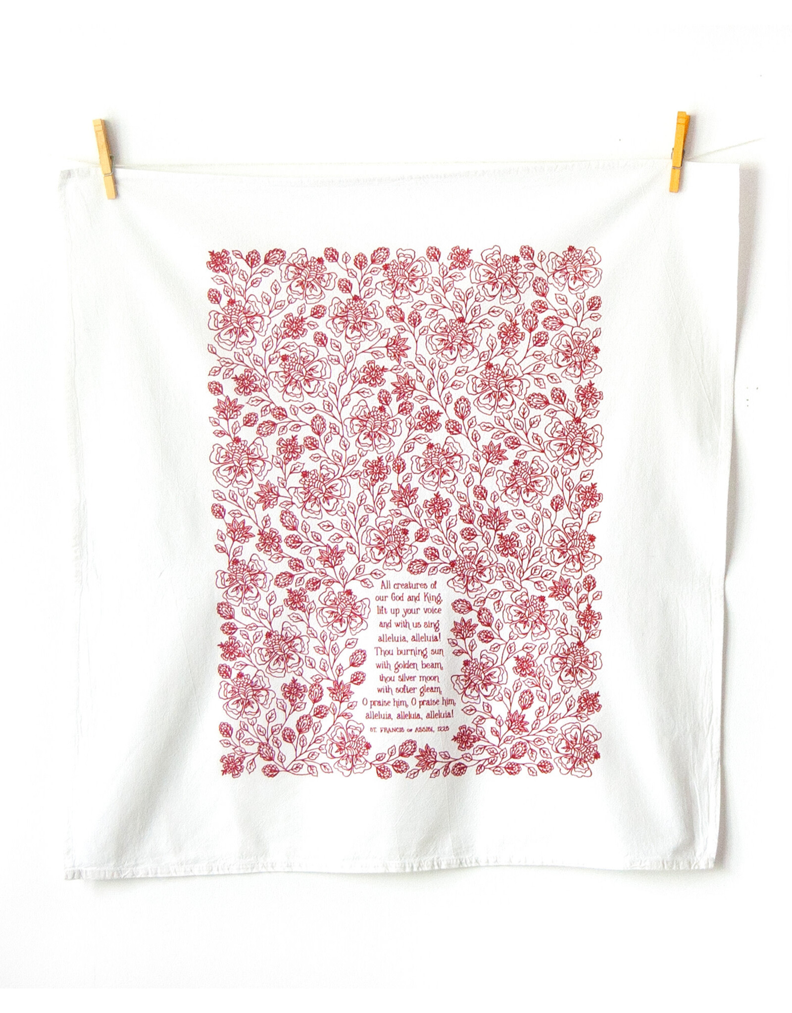 All Creatures Of Our God And King Hymn Tea Towel
