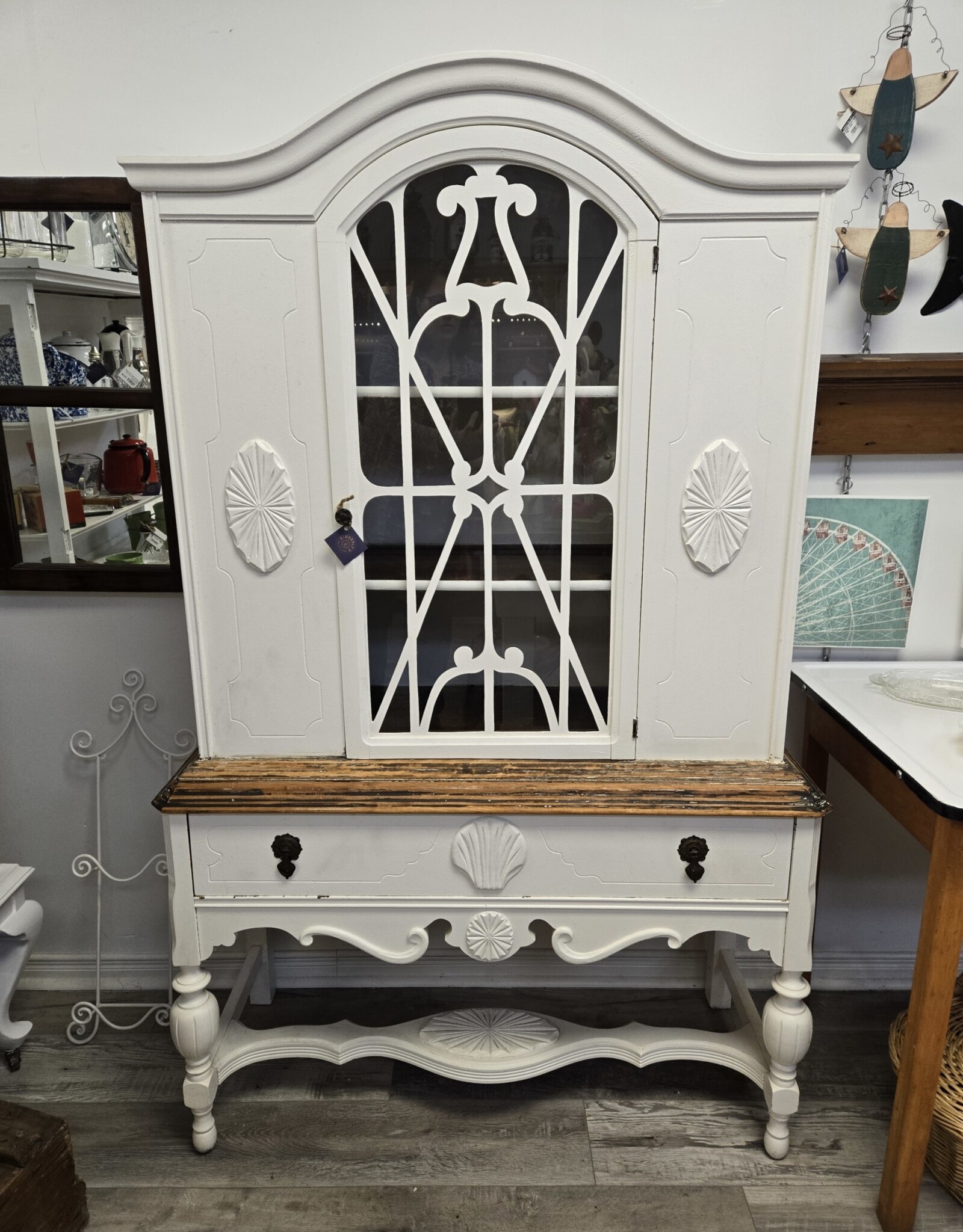 Vintage Painted China Cabinet