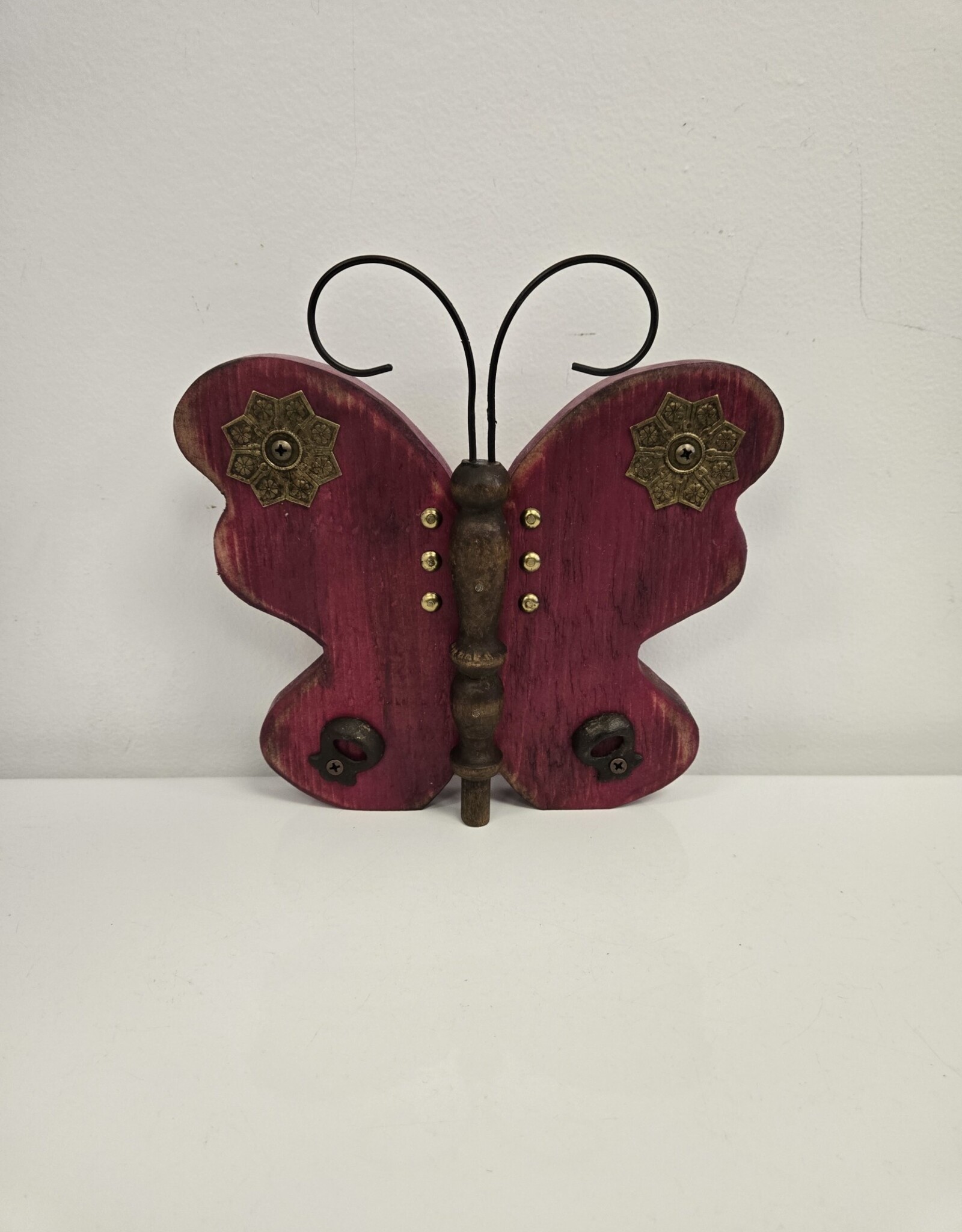 Whimsical Wooden Butterfly - fuschia