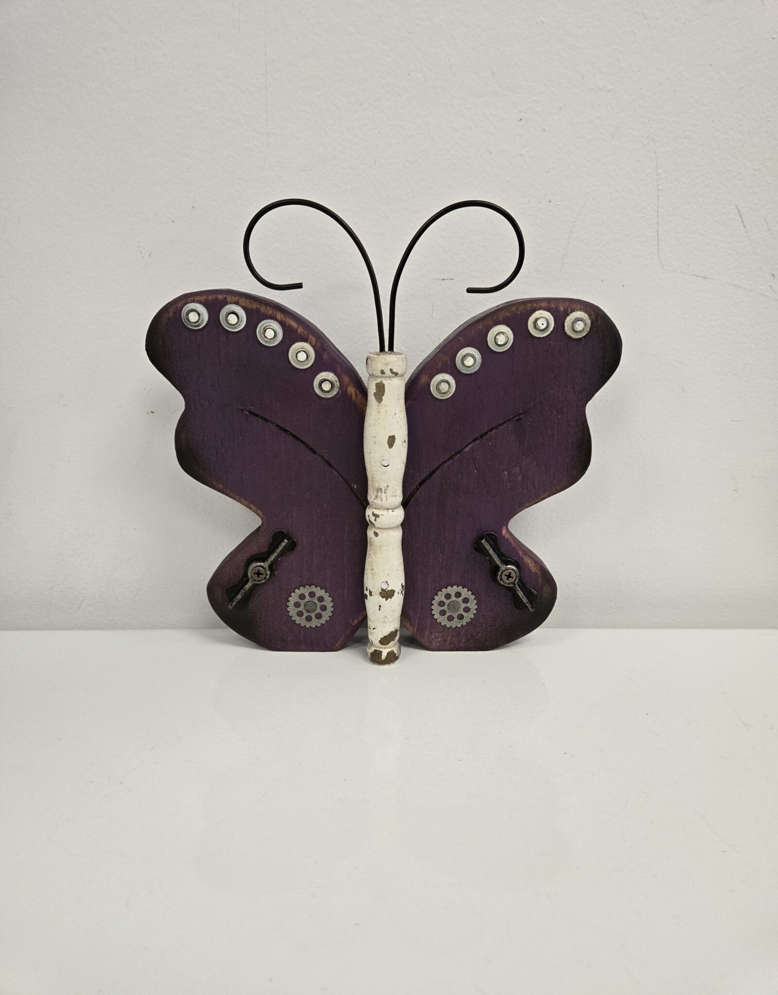 Whimsical Wooden Butterfly - purple