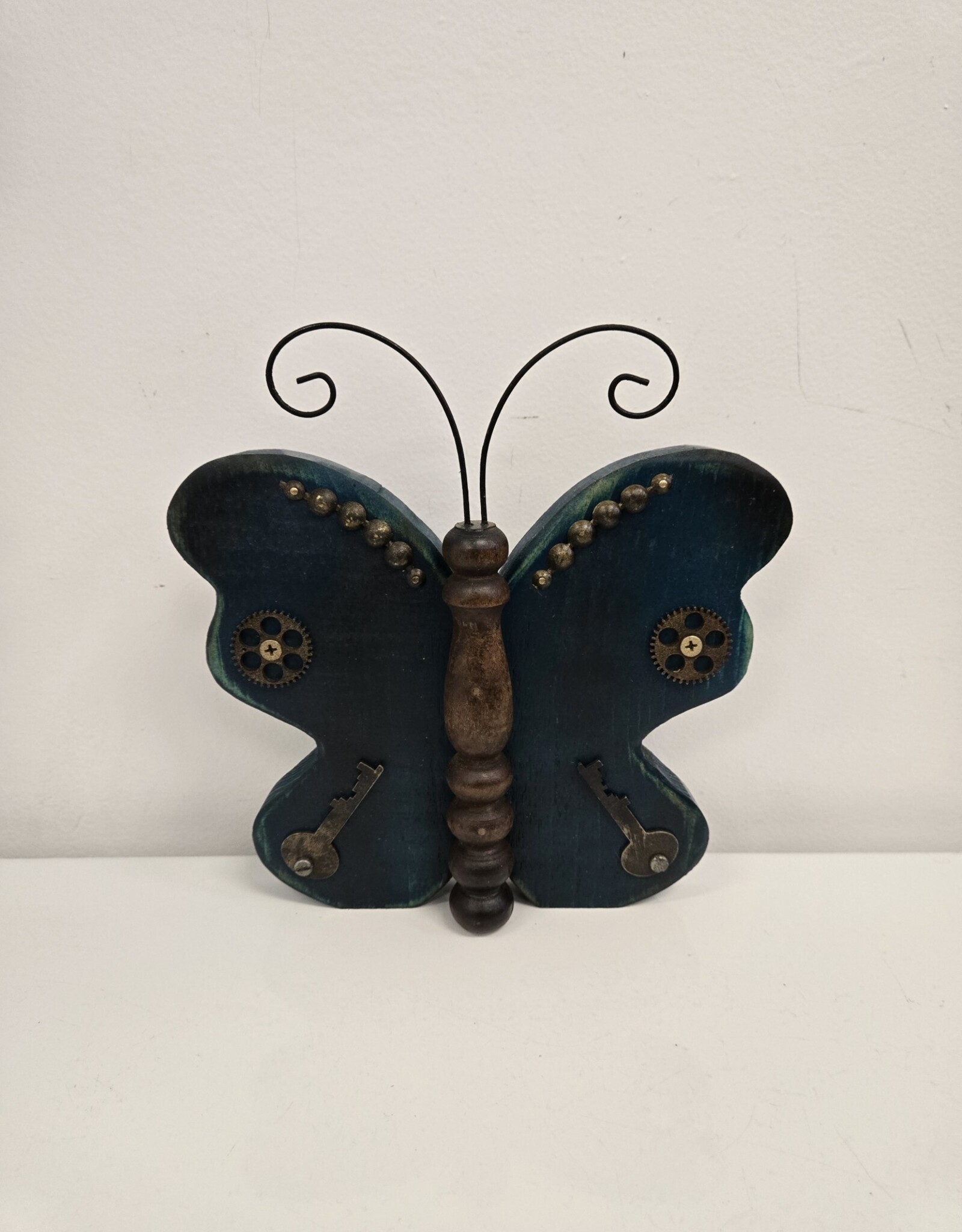 Whimsical Wooden Butterfly - teal