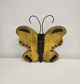 Whimsical Wooden Butterfly - yellow