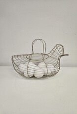 Metal Wire Chicken Basket w/eggs