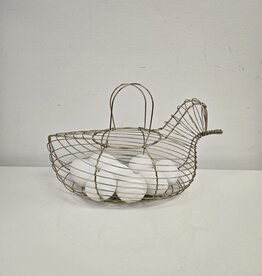 Metal Wire Chicken Basket w/eggs